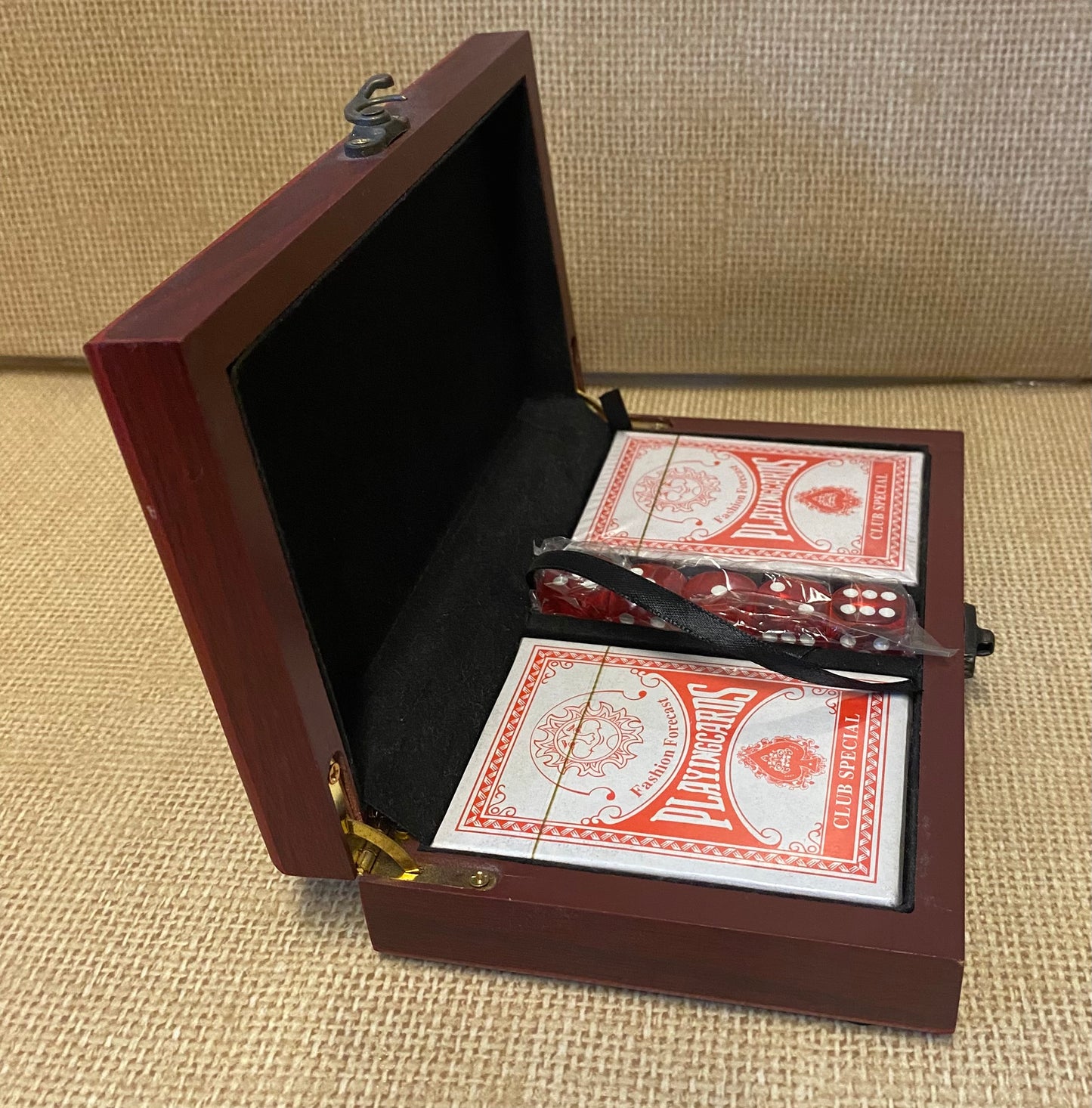 Playing card set in Personalized Rosewood box