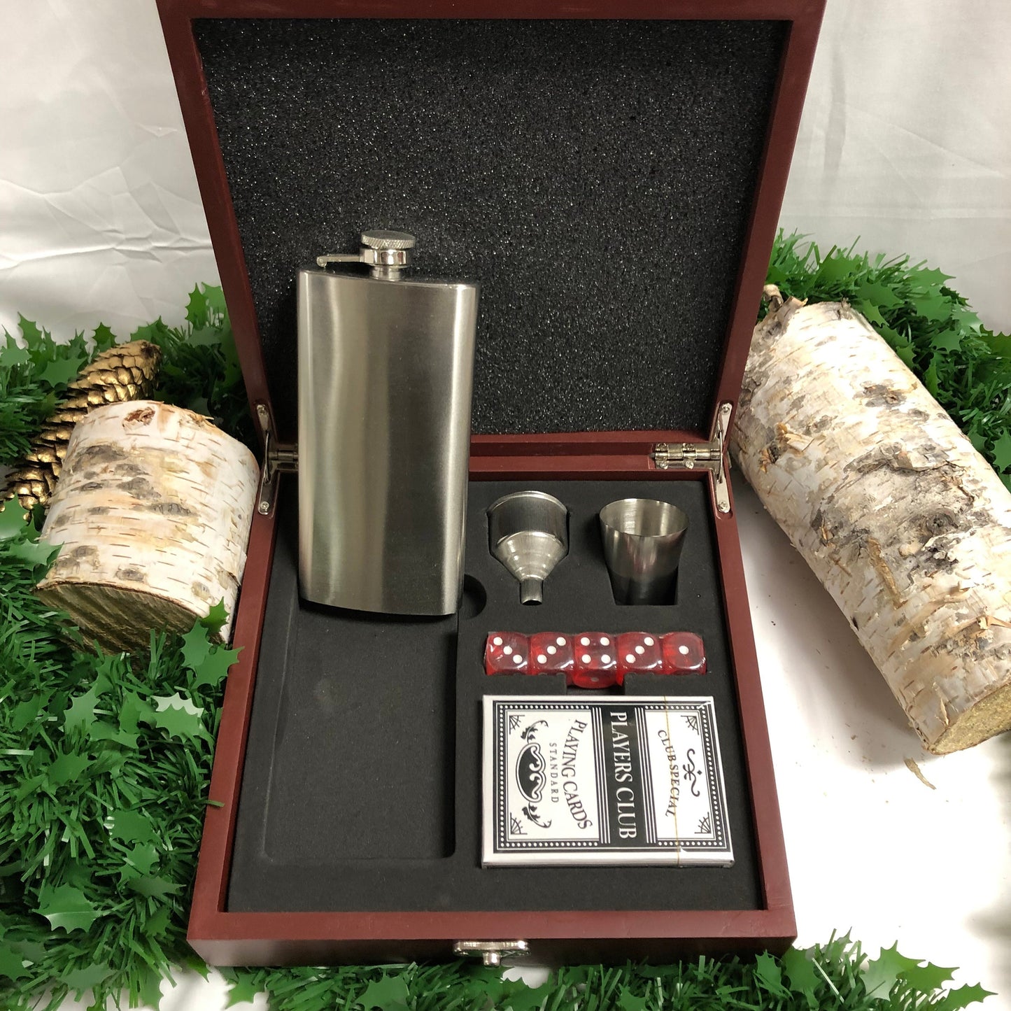 Personalized Cards Box Set w/ Flask