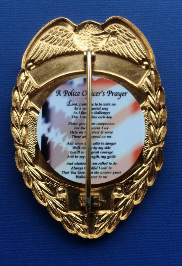 A Police Officer's Prayer Badge Backer