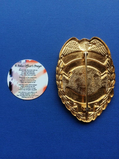 A Police Officer's Prayer Badge Backer