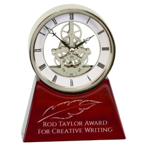 Executive Silver & Rosewood Piano Finish Clock