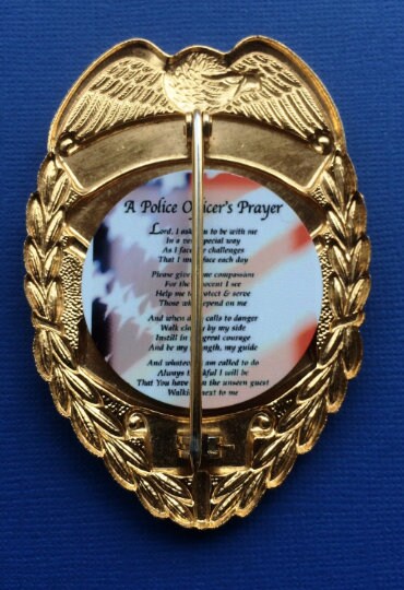A Police Officer's Prayer Badge Backer