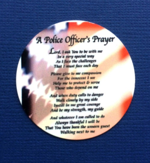 A Police Officer's Prayer Badge Backer