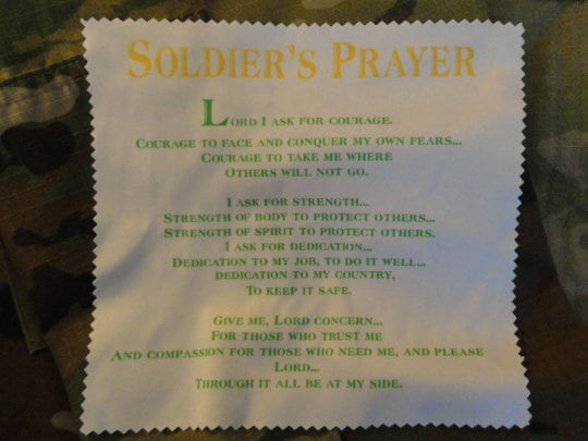 Military OD Green American Flag Field Prayer eye glass cleaner