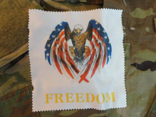 Military Red, White & Blue Eagle American Flag Field Prayer Tuck