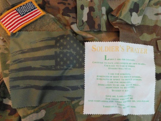 Military OD Green American Flag Field Prayer eye glass cleaner