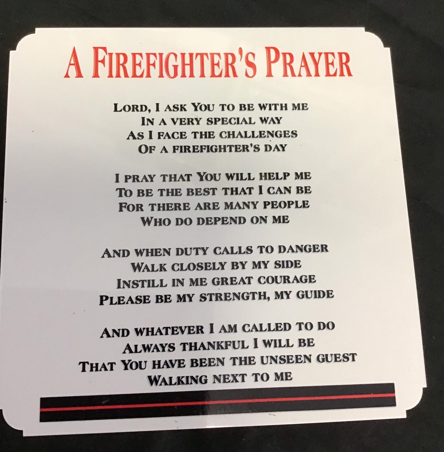 Firefighters locker plate