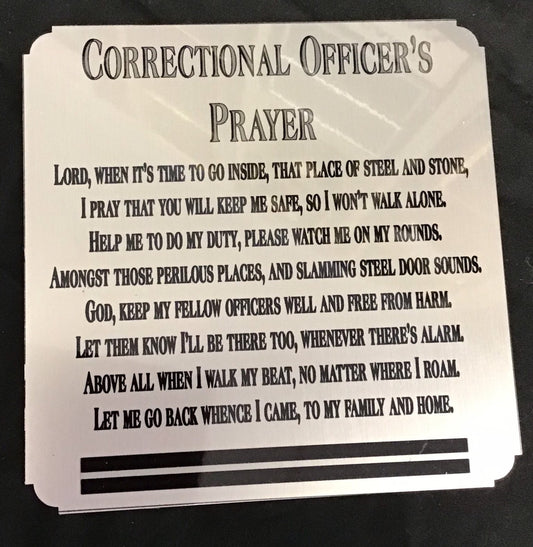 Correctional Officers Prayer Locker Plate
