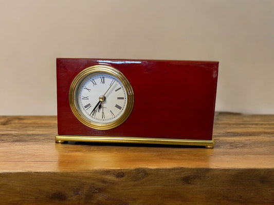 Rosewood Piano Finish Horizontal Desk Clock